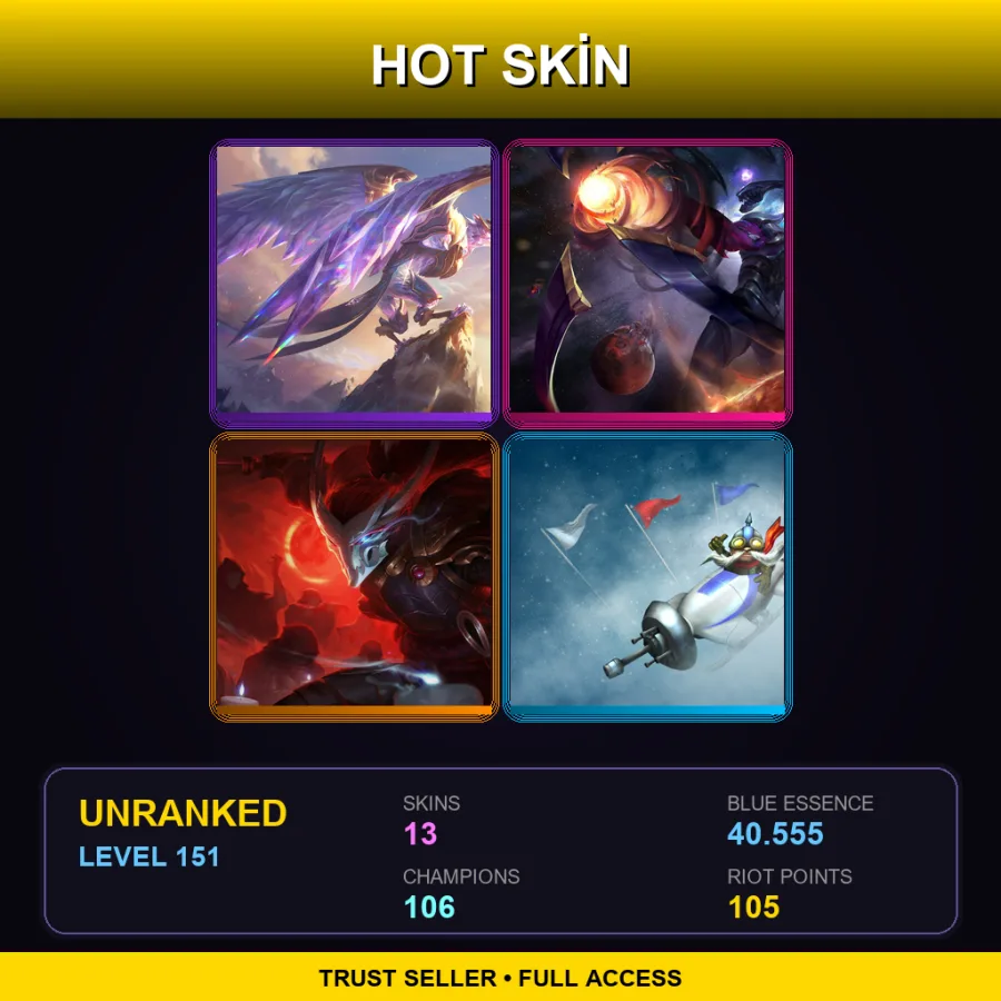 NA | Lv151 | Unranked | 13 Skin | 106 Champ — Unranked / Smurf League of Legends
