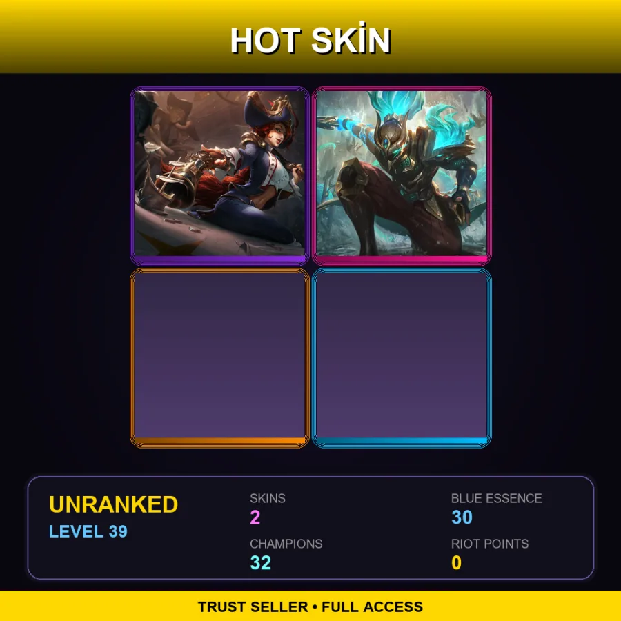 NA | Lv39 | Unranked | 2 Skin | 32 Champ