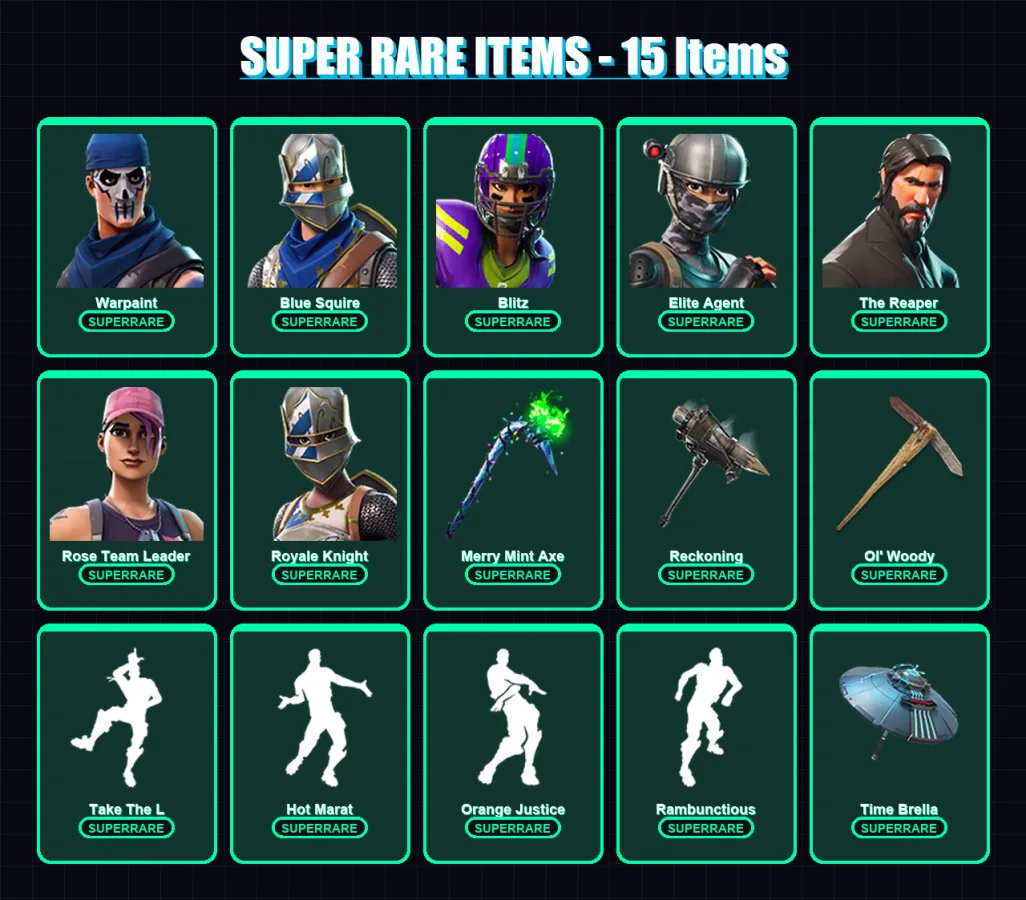 [PC/PSN] | Warpaint | Blue Squire | Blitz | Elite Agent | The Reaper | 89 skin | 127 pickaxe | 95 emote | 114 glider | Lv1549
