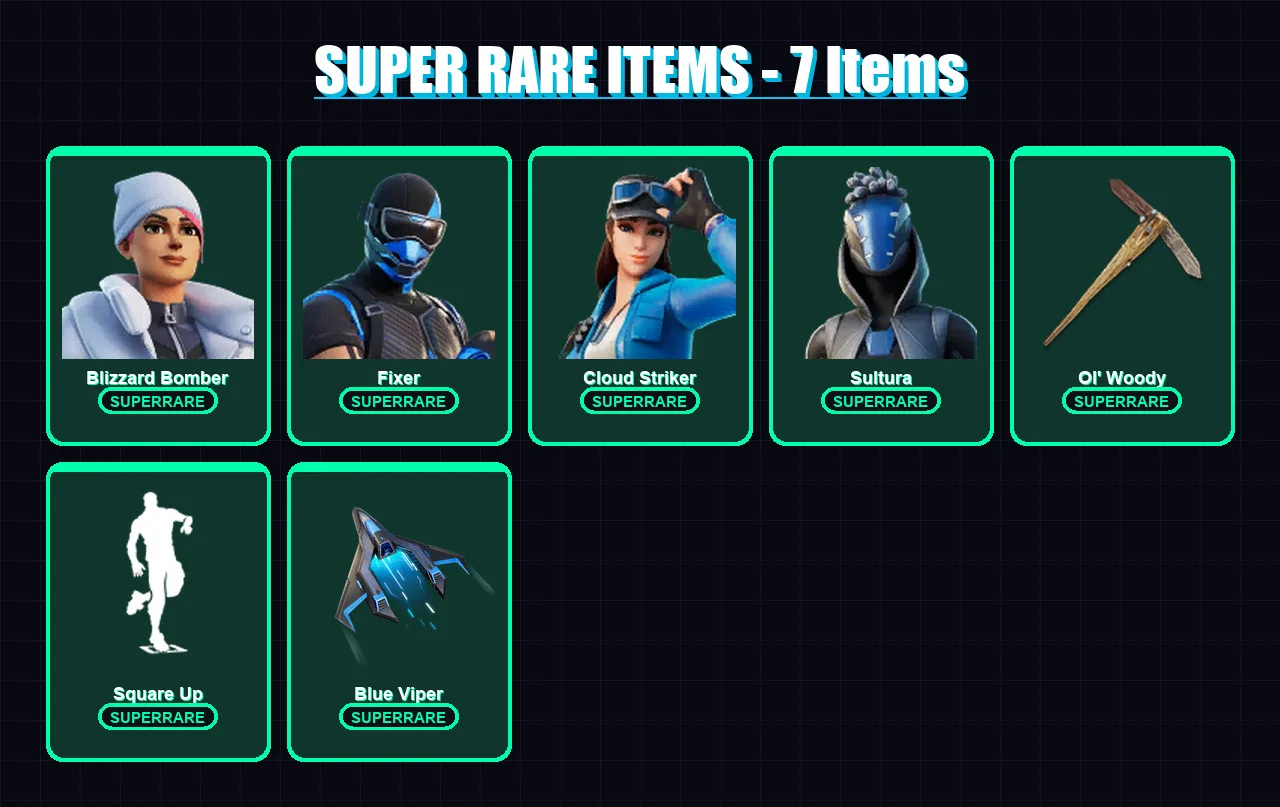 [PC/XBOX] | Blizzard Bomber | Fixer | Cloud Striker | Sultura | The Foundation | 83 skin | 98 pickaxe | 65 emote | 69 glider | Lv980