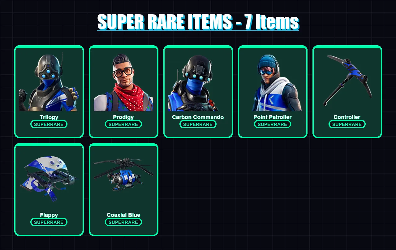 [PC/XBOX/PSN] | Trilogy | Prodigy | Carbon Commando | Point Patroller | The Scientist | 13 skin | 13 pickaxe | 15 emote | 19 glider | Lv229 — Fortnite account