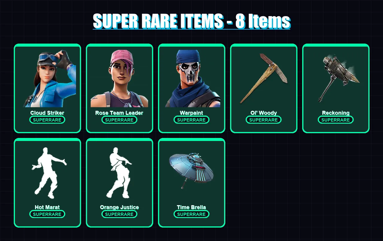 [PC/XBOX] | Cloud Striker | Rose Team Leader | Warpaint | Deadpool | Menace | 98 skin | 137 pickaxe | 109 emote | 115 glider | Lv2074