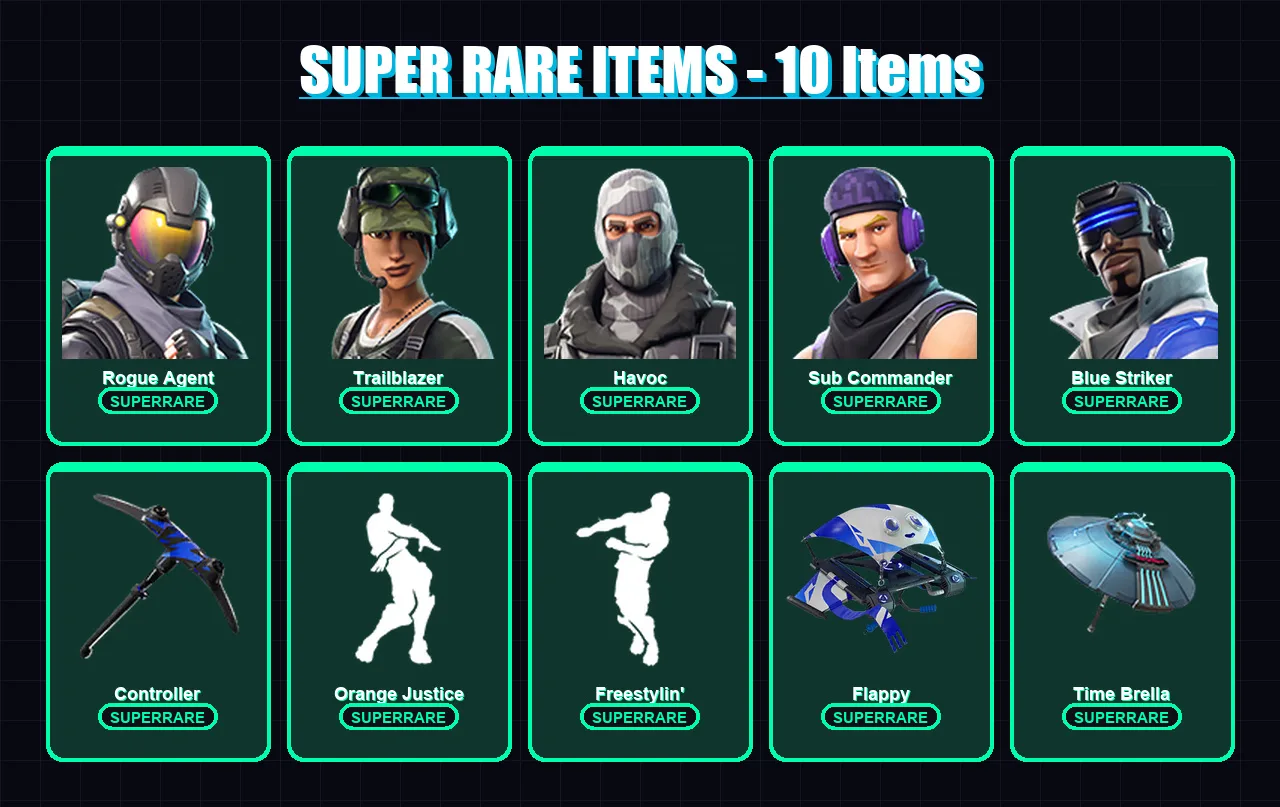 [PC/XBOX/PSN] | Rogue Agent | Trailblazer | Havoc | Sub Commander | Blue Striker | 34 skin | 27 pickaxe | 20 emote | 21 glider | Lv261