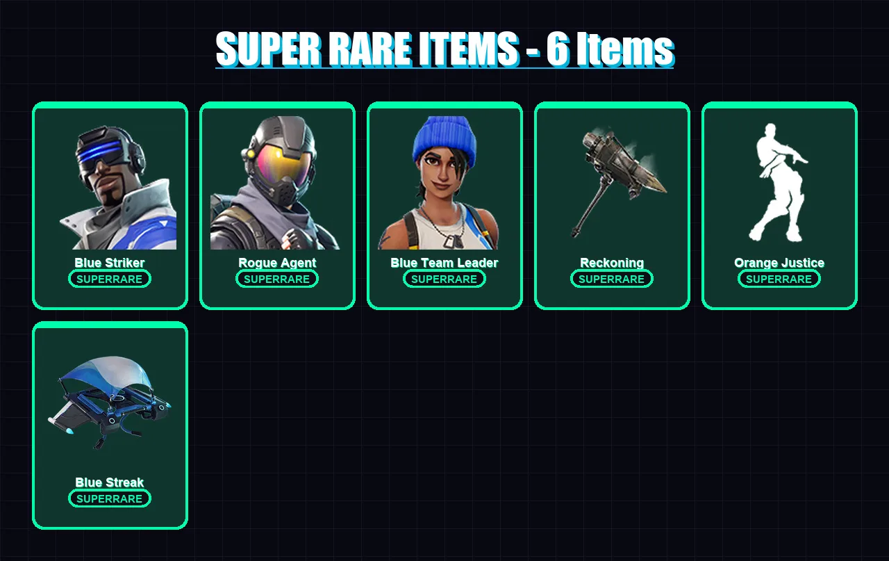 [PS4/PS5/XBOX/PC] | Blue Striker | Rogue Agent | Blue Team Leader | Drift | Enforcer | 13 skin | 6 pickaxe | 11 emote | 14 glider | Lv188