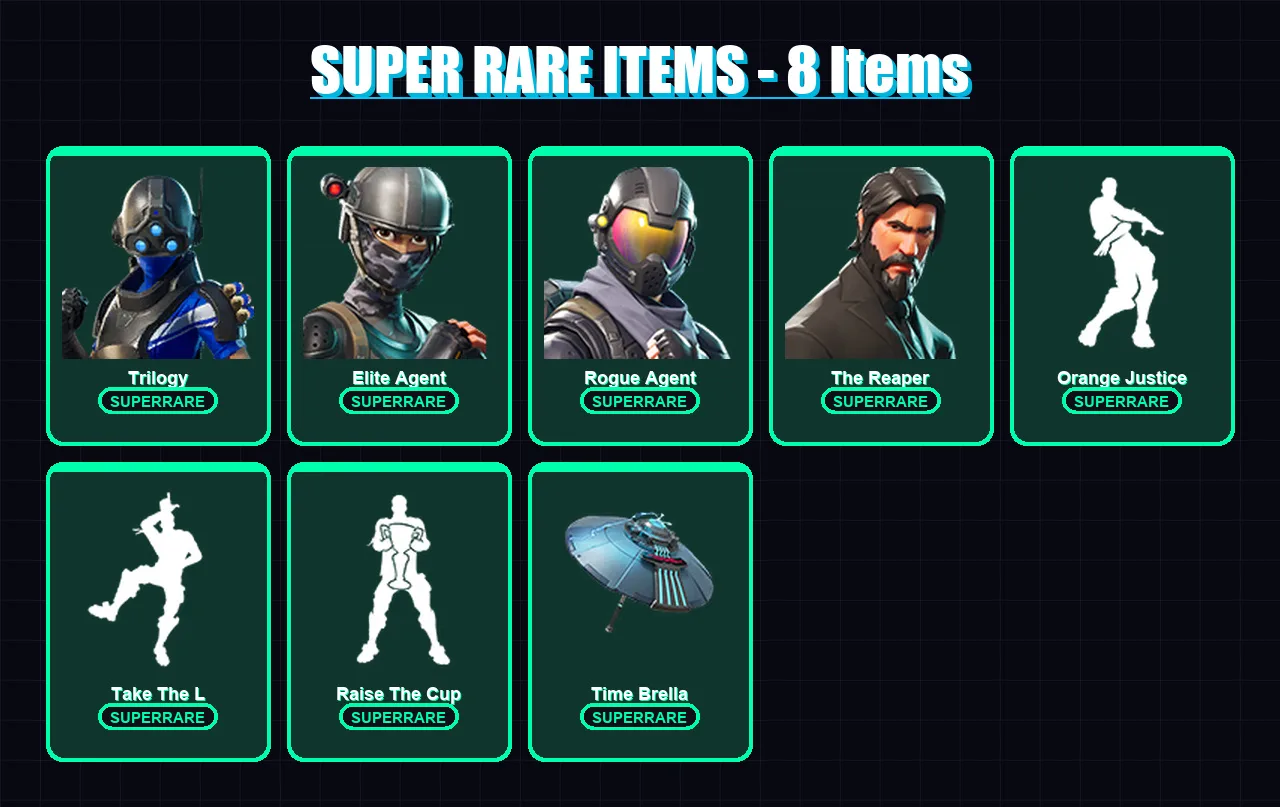 [PS4/PS5/XBOX/PC] | Trilogy | Elite Agent | Rogue Agent | The Reaper | Dark Voyager | 44 skin | 77 pickaxe | 68 emote | 63 glider | Lv980