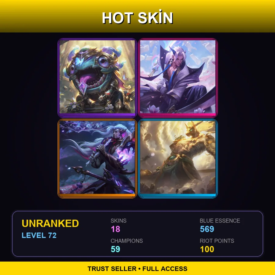 LAS | Lv72 | Unranked | 18 Skin | 59 Champ