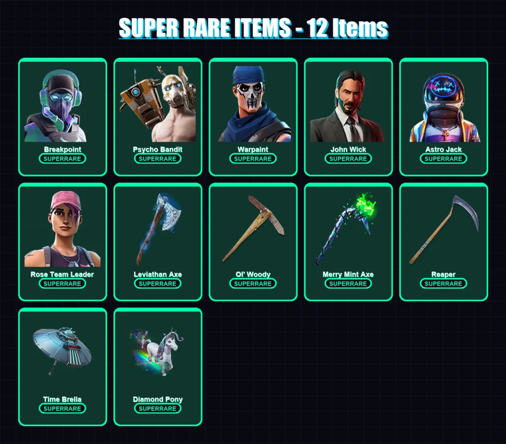 [PC/XBOX/PSN] | Breakpoint | Psycho Bandit | Warpaint | John Wick | Astro Jack | 463 skin | 433 pickaxe | 315 emote | 280 glider | Lv5291 — Fortnite account