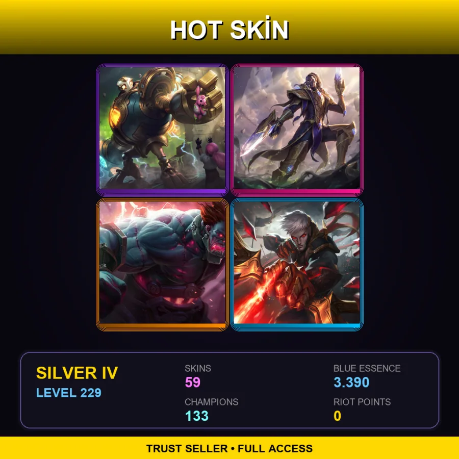 SG | Lv229 | Silver IV | 59 Skin | 133 Champ