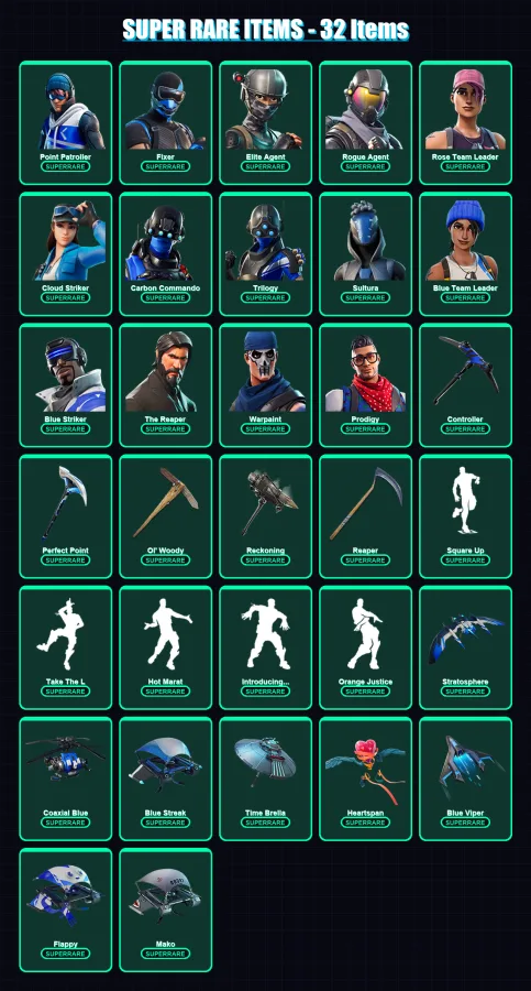 [PS4/PS5/XBOX/PC] | Point Patroller | Fixer | Elite Agent | Rogue Agent | Rose Team Leader | 222 skin | 230 pickaxe | 210 emote | 218 glider | Lv262 — Fortnite account