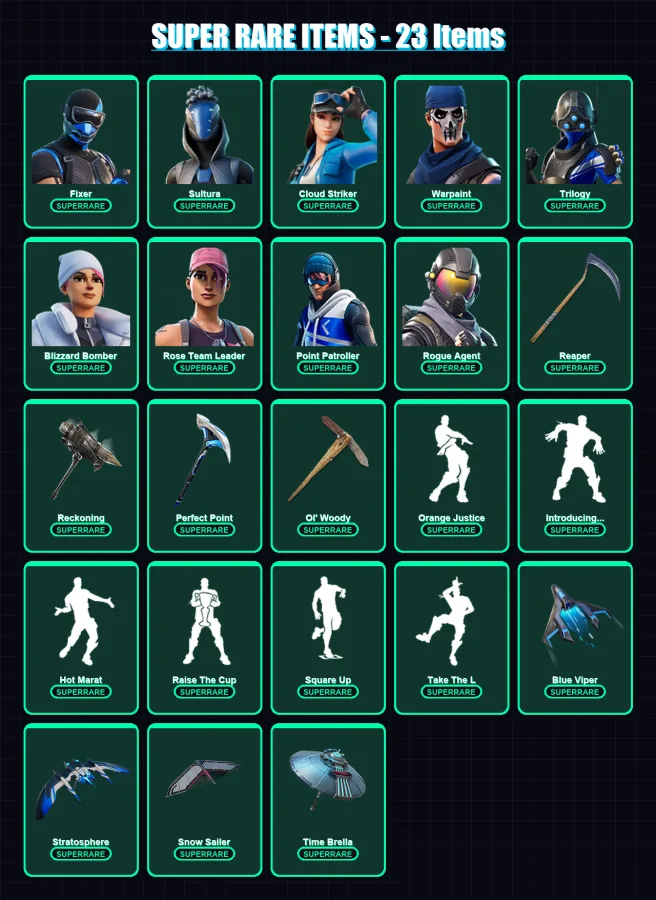 [PC/XBOX] | Fixer | Sultura | Cloud Striker | Warpaint | Trilogy | 189 skin | 183 pickaxe | 156 emote | 161 glider | Lv2151