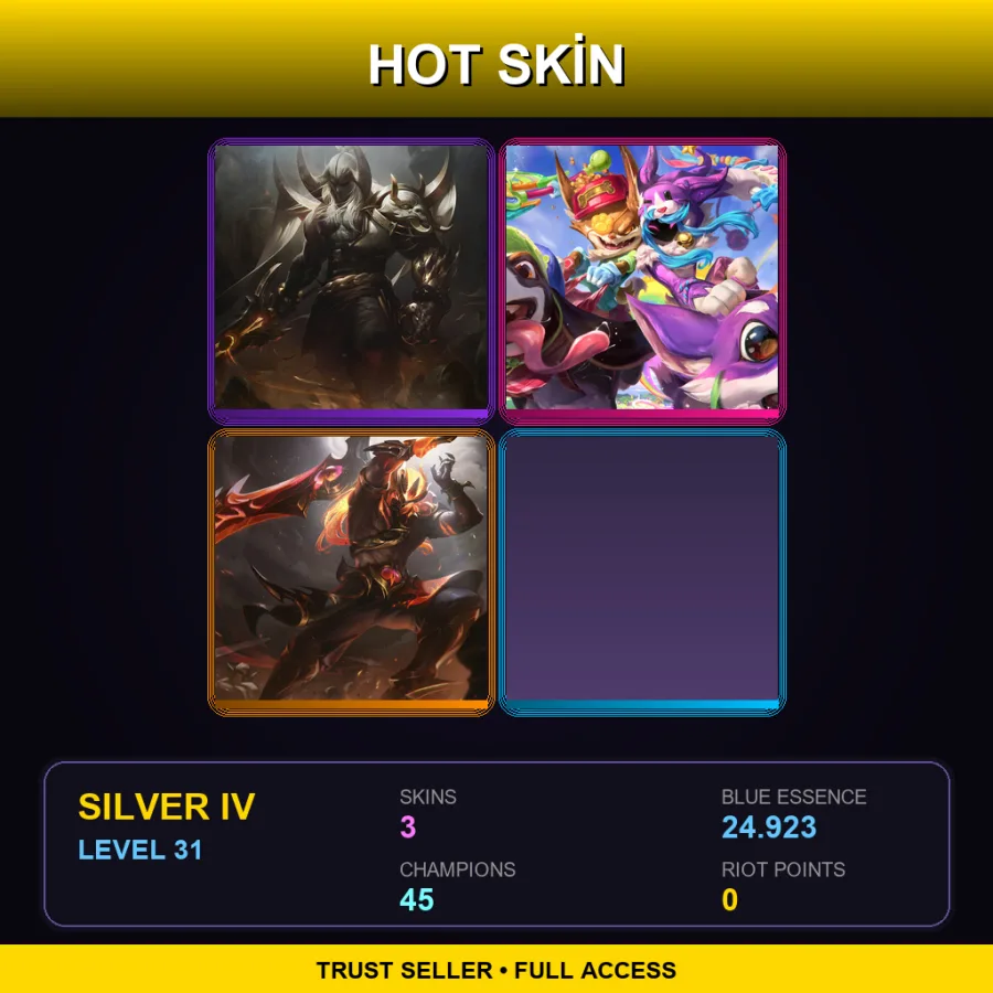 SG | Lv31 | Silver IV | 3 Skin | 45 Champ