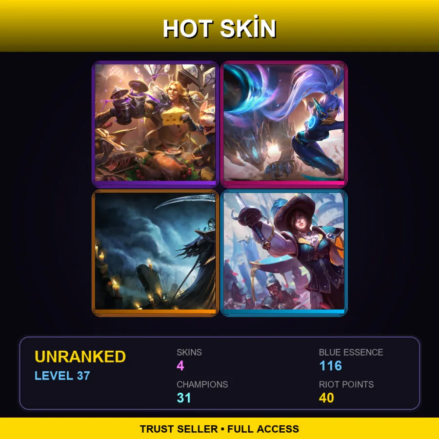 LAS | Lv37 | Unranked | 4 Skin | 31 Champ — Royal Guard Fiora