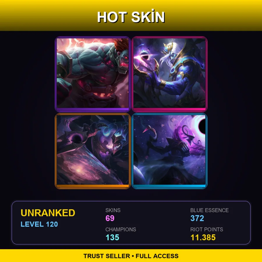 EUW | Lv120 | Unranked | 69 Skin | 135 Champ