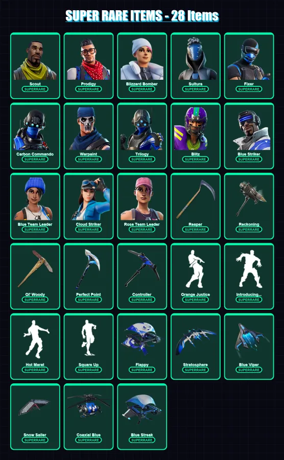 [PS4/PS5/PC] | Scout | Prodigy | Blizzard Bomber | Sultura | Fixer | 320 skin | 303 pickaxe | 281 emote | 194 glider | Lv2509