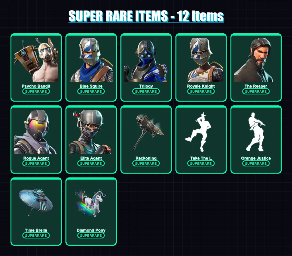 [PS4/PS5/XBOX/PC] | Psycho Bandit | Blue Squire | Trilogy | Royale Knight | The Reaper | 90 skin | 63 pickaxe | 85 emote | 65 glider | Lv742