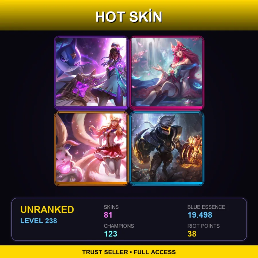 TR | Lv238 | Unranked | 81 Skin | 123 Champ — Battle Principal Yuumi