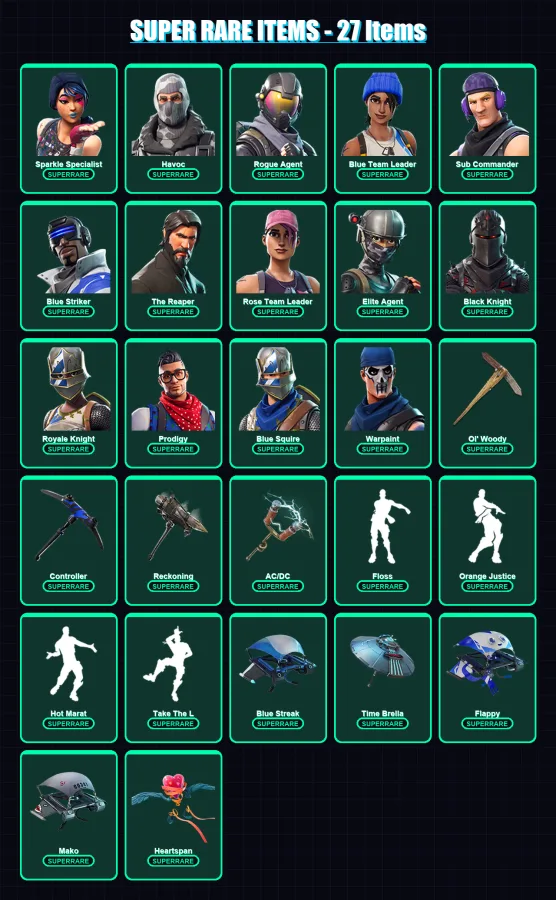 [PS4/PS5/XBOX/PC] | Sparkle Specialist | Havoc | Rogue Agent | 123 skin | Lv1111