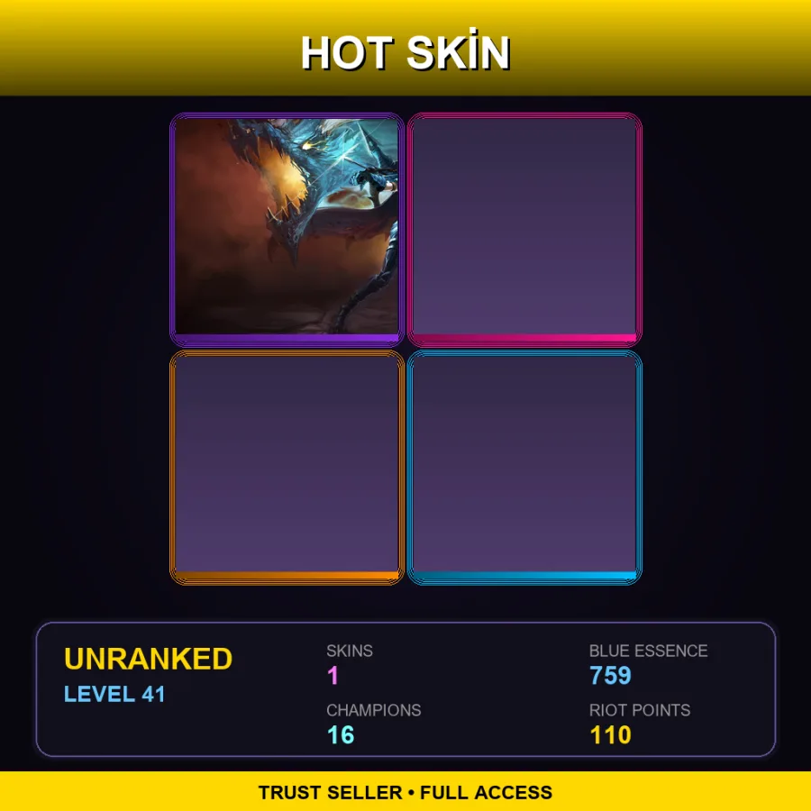 LAS | Lv41 | Unranked | 1 Skin | 16 Champ