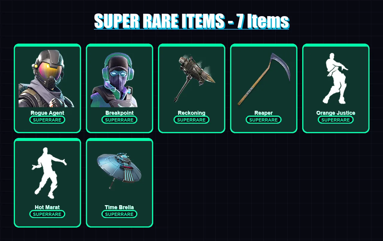 [PC/PSN] | Rogue Agent | Breakpoint | Calamity | The Prisoner | The Ice King | 167 skin | 191 pickaxe | 232 emote | 142 glider | Lv2291