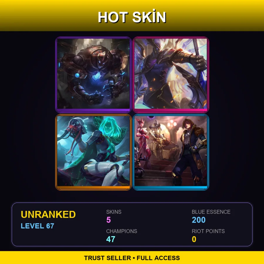 LAS | Lv67 | Unranked | 5 Skin | 47 Champ — Hextech Galio