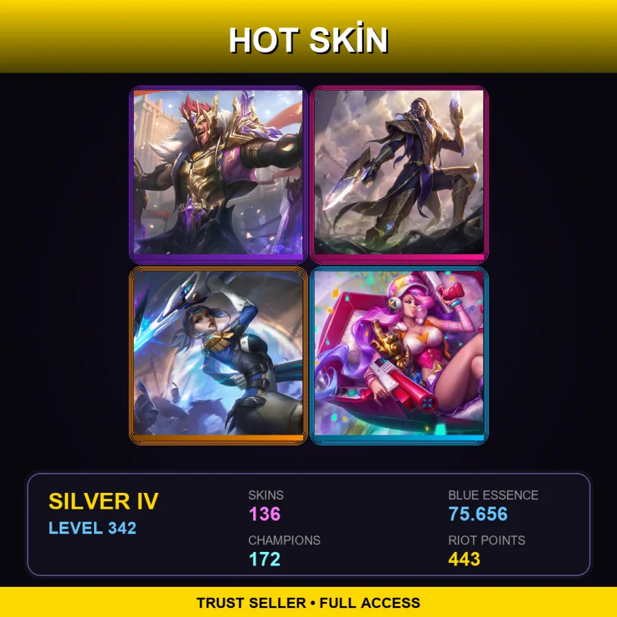 EUW | Lv342 | Silver IV | 136 Skin | 172 Champ