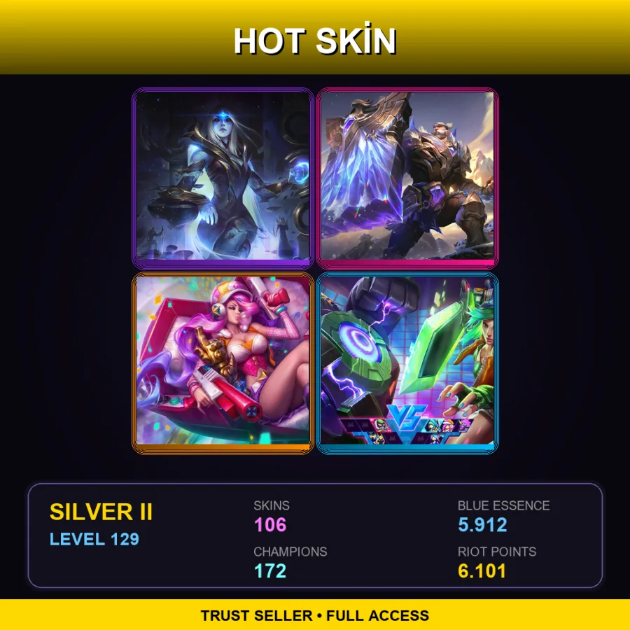 LAS | Lv129 | Silver II | 106 Skin | 172 Champ