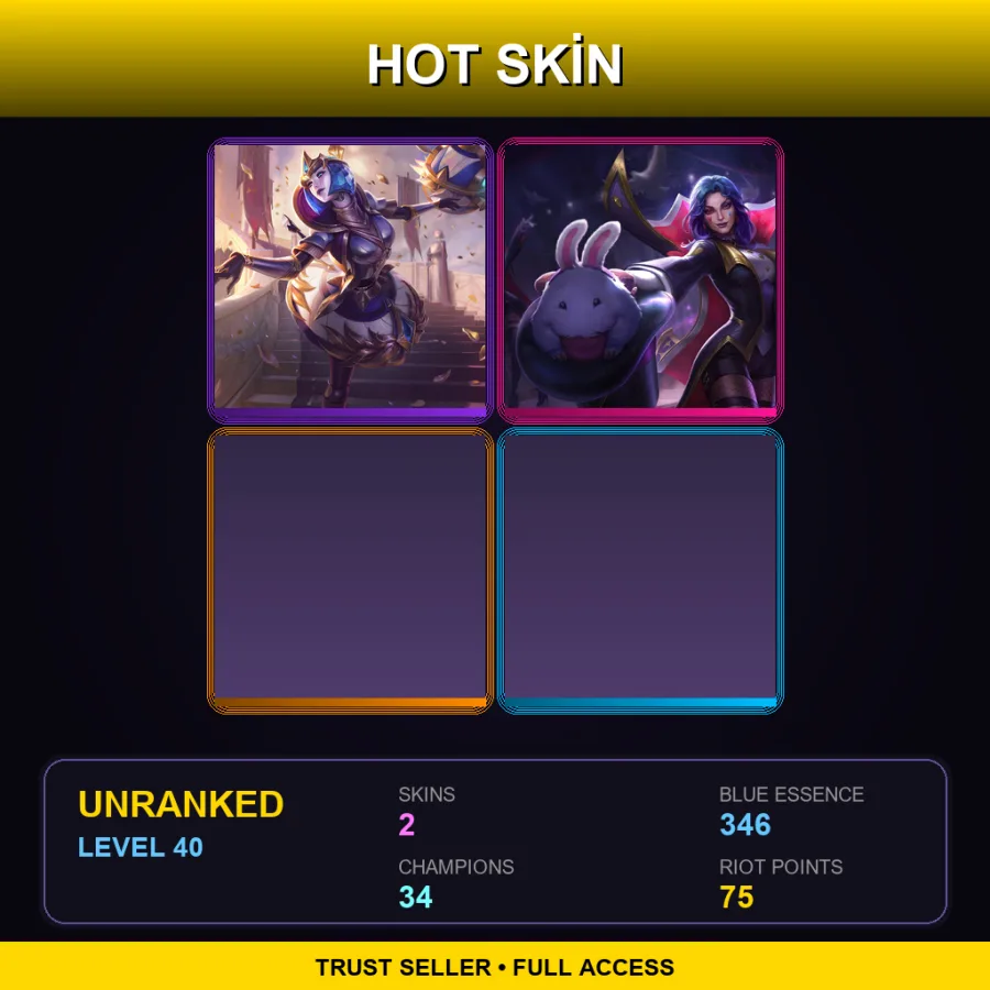 NA | Lv40 | Unranked | 2 Skin | 34 Champ with Vi