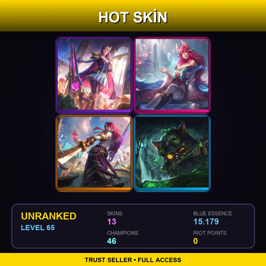 LAN | Lv65 | Unranked | 13 Skin | 46 Champ — Sea Dog Yasuo