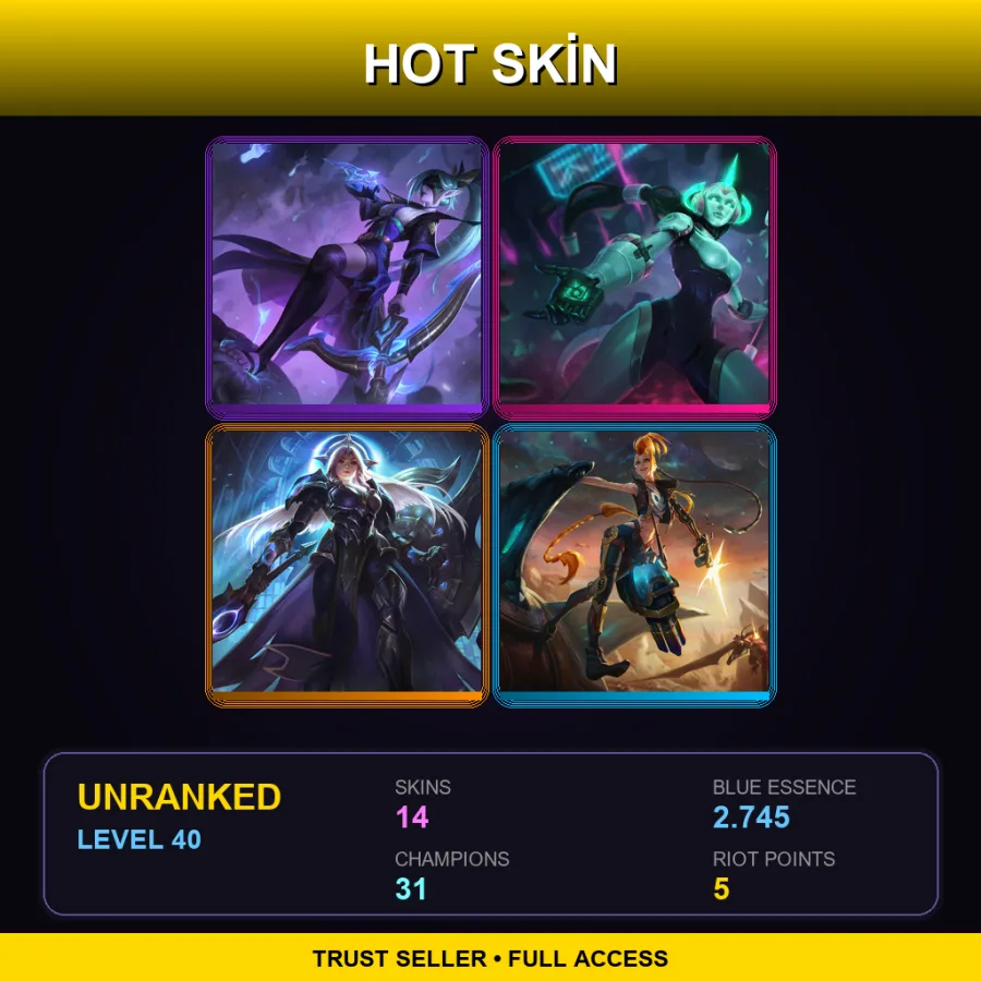 TR | Lv40 | Unranked | 14 Skin | 31 Champ