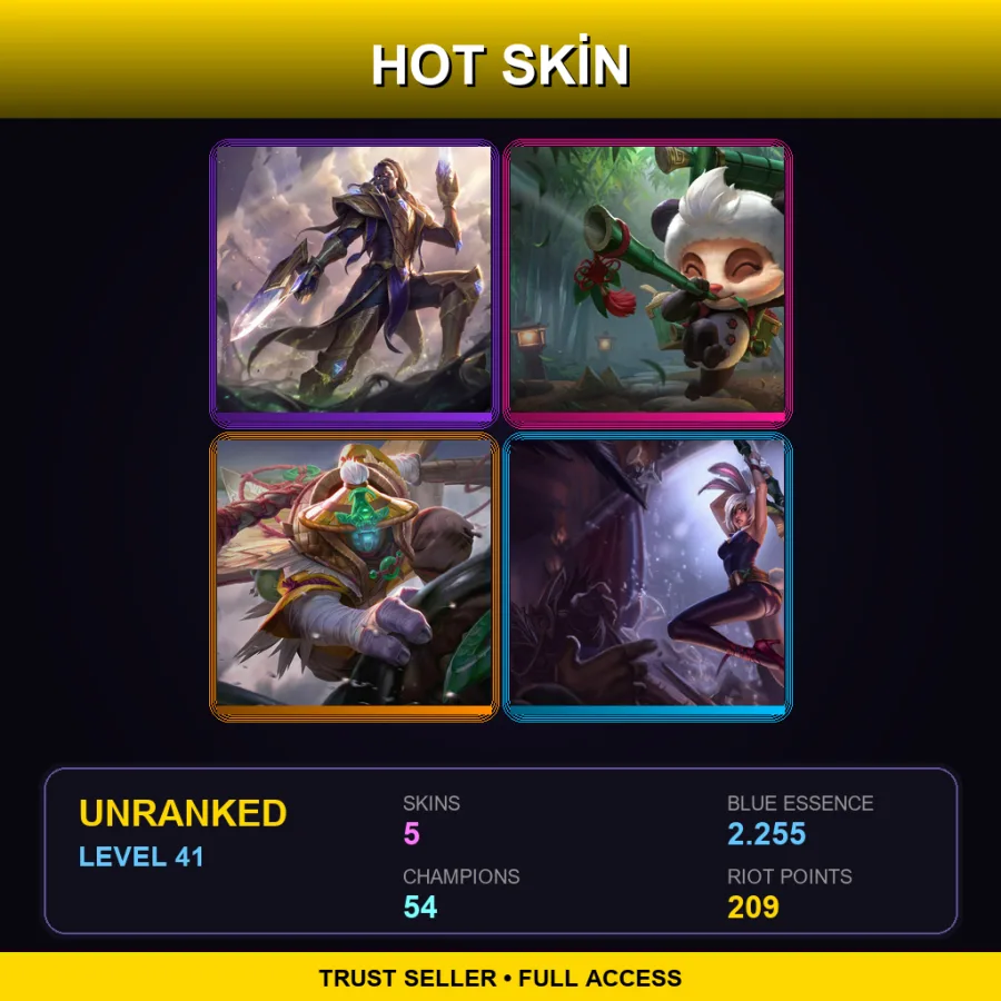 EUW | Lv41 | Unranked | 5 Skin | 54 Champ