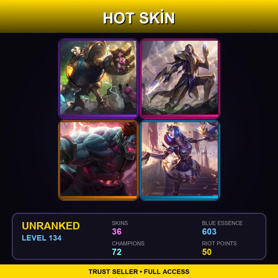 LAS | Lv134 | Unranked | 36 Skin | 72 Champ