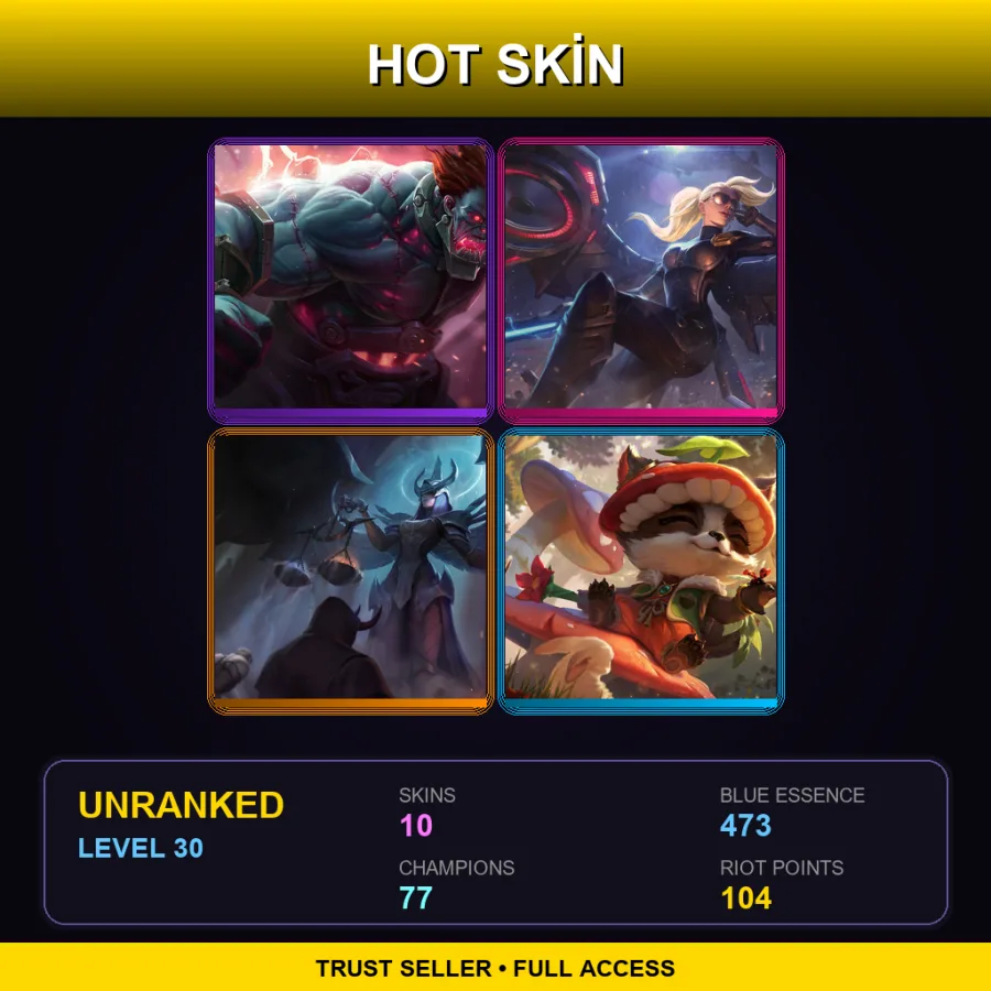 EUNE | Lv30 | Unranked | 10 Skin | 77 Champ
