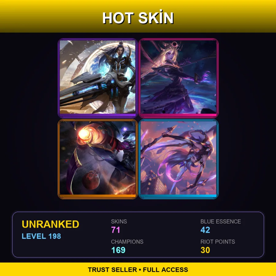 SG | Lv198 | Unranked | 71 Skin | 169 Champ