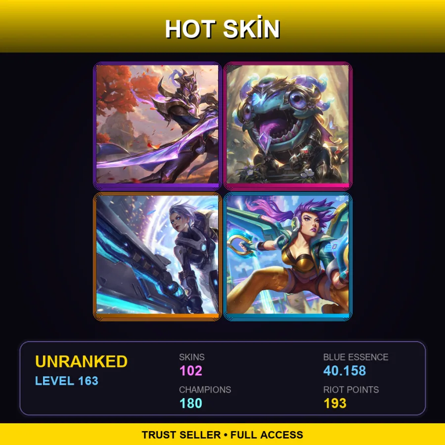 SG | Victorious Master Yi | Victorious Kog'Maw | Pulsefire Riven | Arcade Kai'Sa | 102 Skin | 180 Champ | Lv163