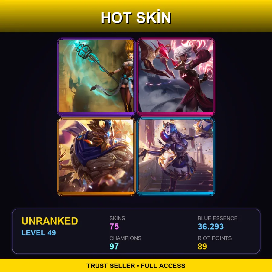 EUW | Lv49 | Unranked | 75 Skin | 97 Champ