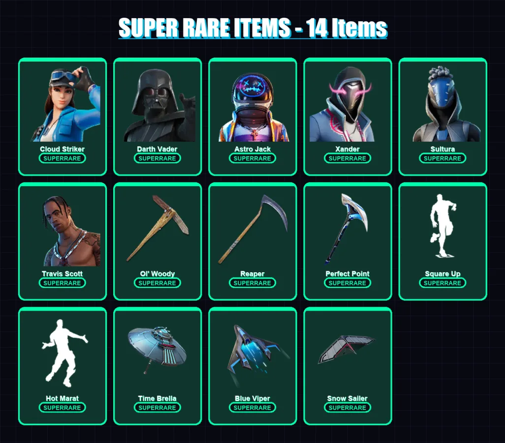 [PC/XBOX/PSN] | Cloud Striker | Darth Vader | Astro Jack | Xander | Sultura | 140 skin | 176 pickaxe | 137 emote | 145 glider | Lv3766 — Fortnite account