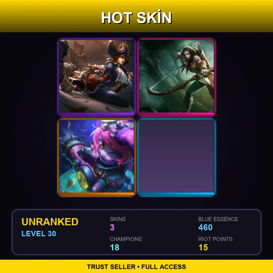 BR | Lv30 | Unranked | 3 Skin | 18 Champ