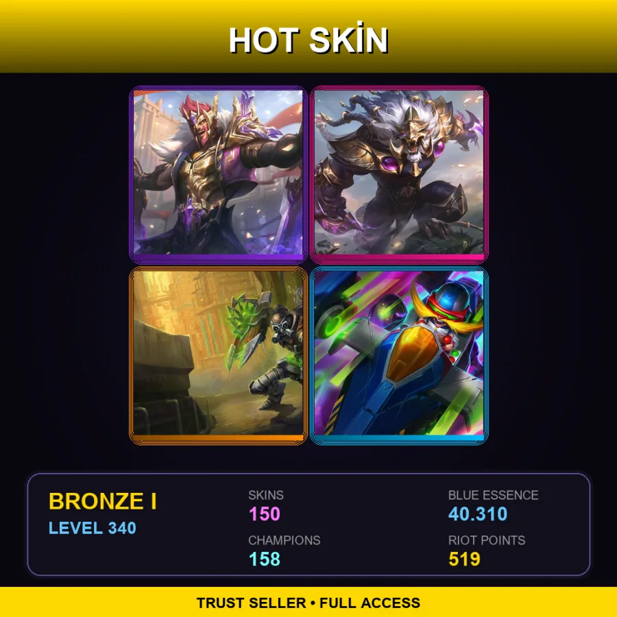 BR | Victorious Draven | Victorious Rengar | Hextech Singed | Arcade Corki | 150 Skin | 158 Champ | Bronze I | Lv340