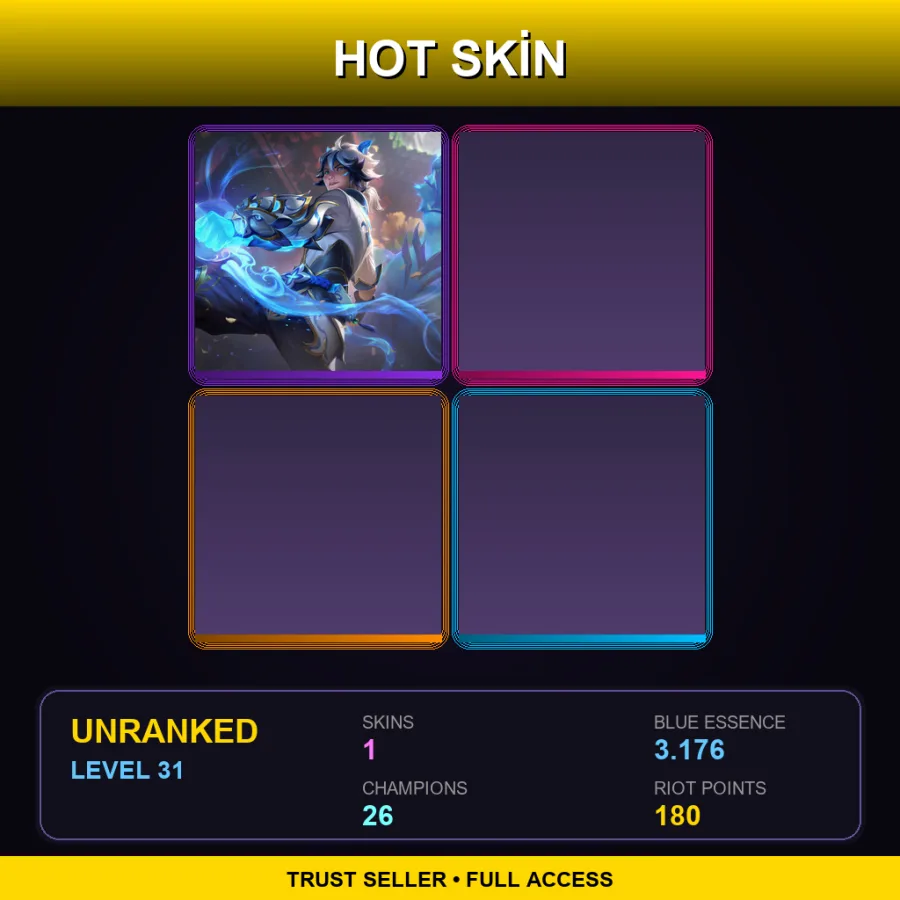 EUW | Lv31 | Unranked | 1 Skin | 26 Champ