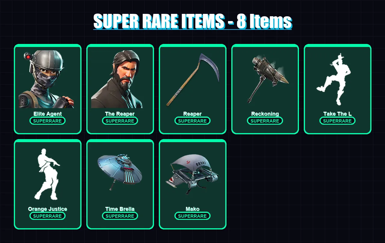 [PC/XBOX/PSN] | Elite Agent | The Reaper | Crackshot | Dark Voyager | Zenith | 59 skin | 48 pickaxe | 58 emote | 47 glider | Lv588