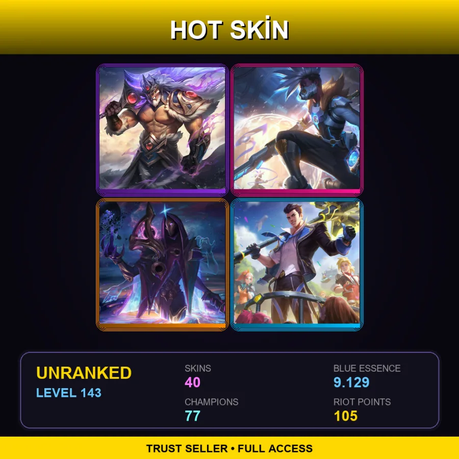EUNE | Lv143 | Unranked | 40 Skin | 77 Champ
