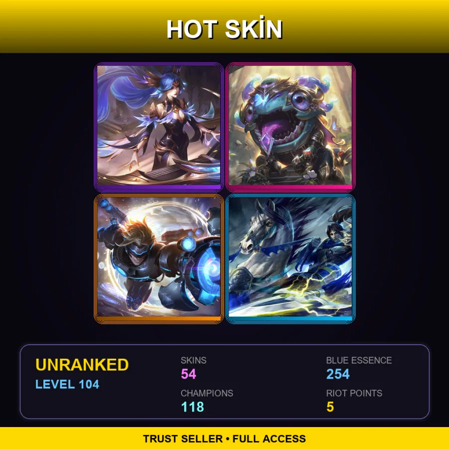 VN | Lv104 | Unranked | 54 Skin | 118 Champ — Bioforge Darius
