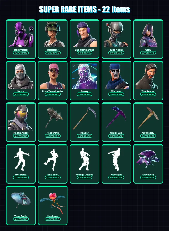 [PC/XBOX/PSN] | Dark Vertex | Trailblazer | Sub Commander | Elite Agent | Glow | 125 skin | 85 pickaxe | 80 emote | 77 glider | Lv1304