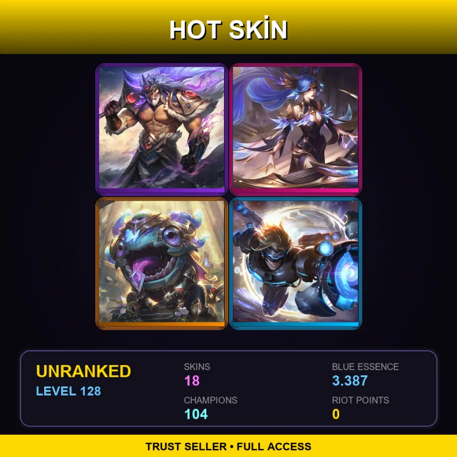 EUNE | Lv128 | Unranked | 18 Skin | 104 Champ — Bewitching Neeko