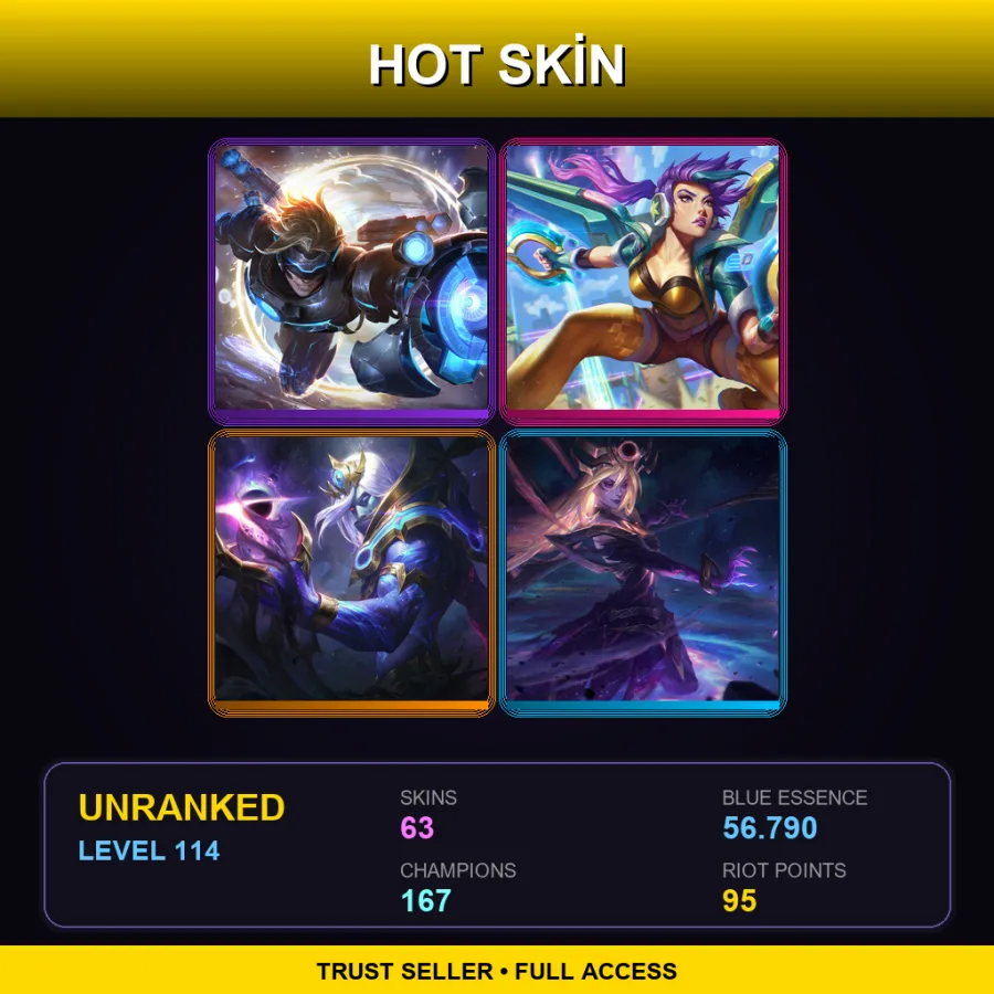 TW | Lv114 | Unranked | 63 Skin | 167 Champ