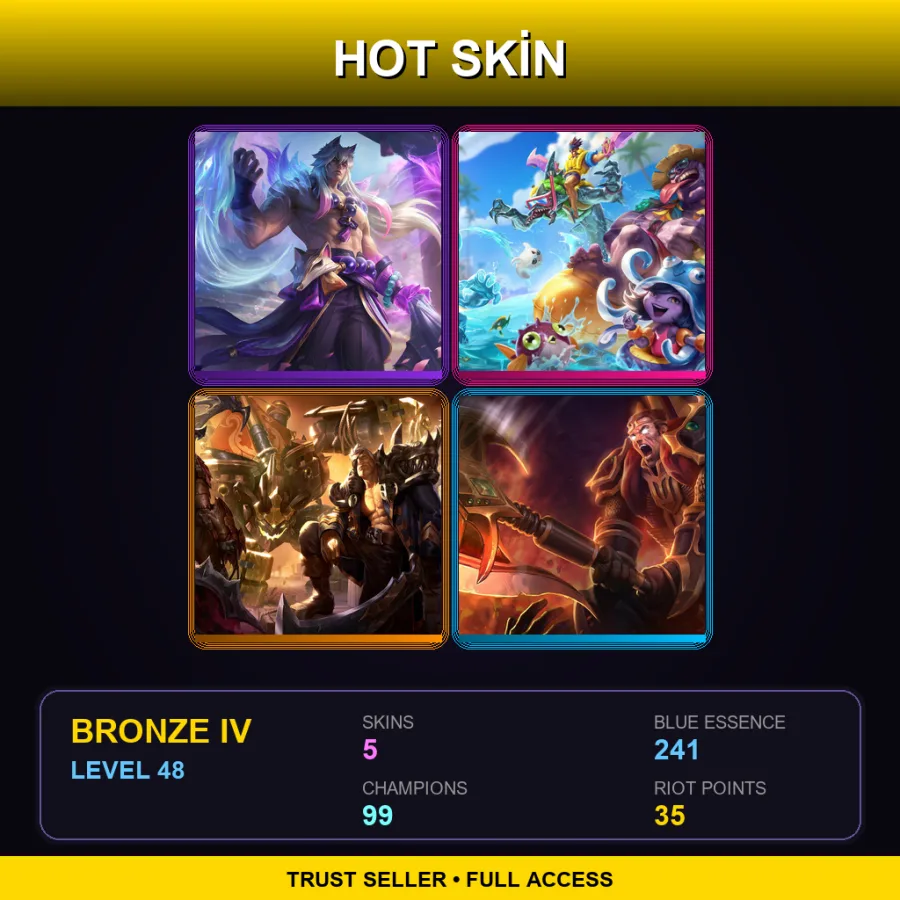 TR | Lv48 | Bronze IV | 5 Skin | 99 Champ
