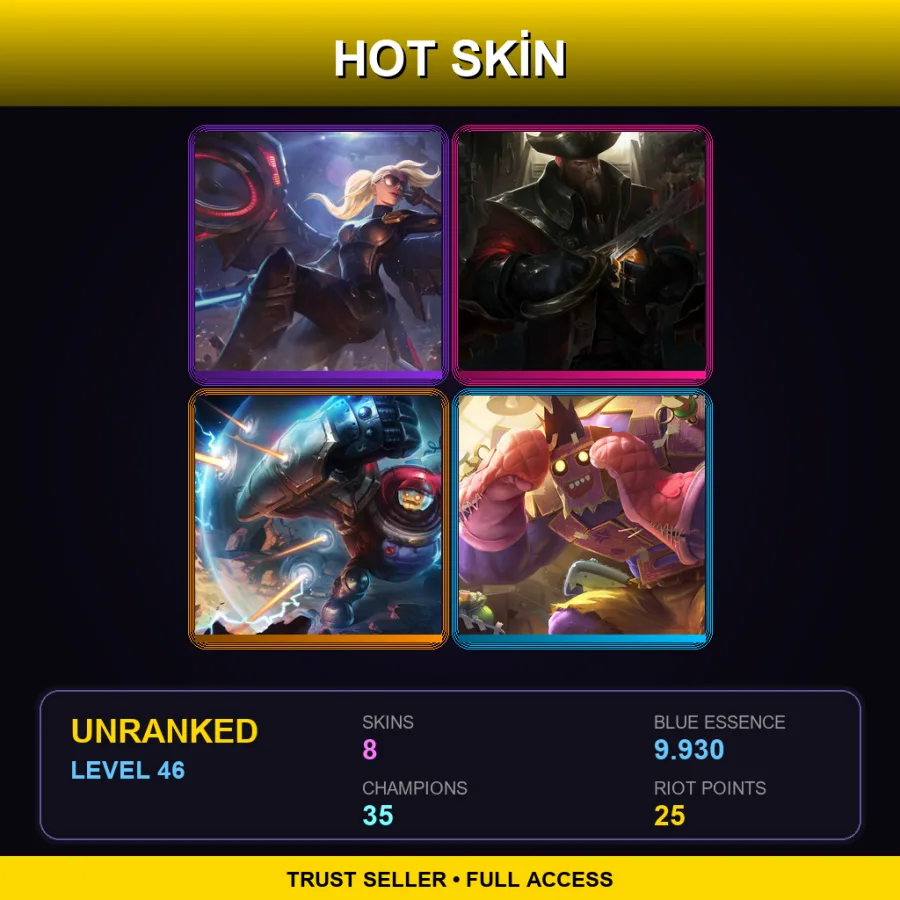 EUNE | Lv46 | Unranked | 8 Skin | 35 Champ
