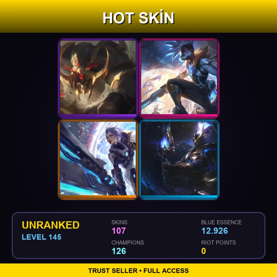 VN | Lv145 | Unranked | 107 Skin | 126 Champ