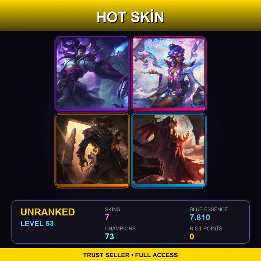 VN | Lv53 | Unranked | 7 Skin | 73 Champ — LoL account