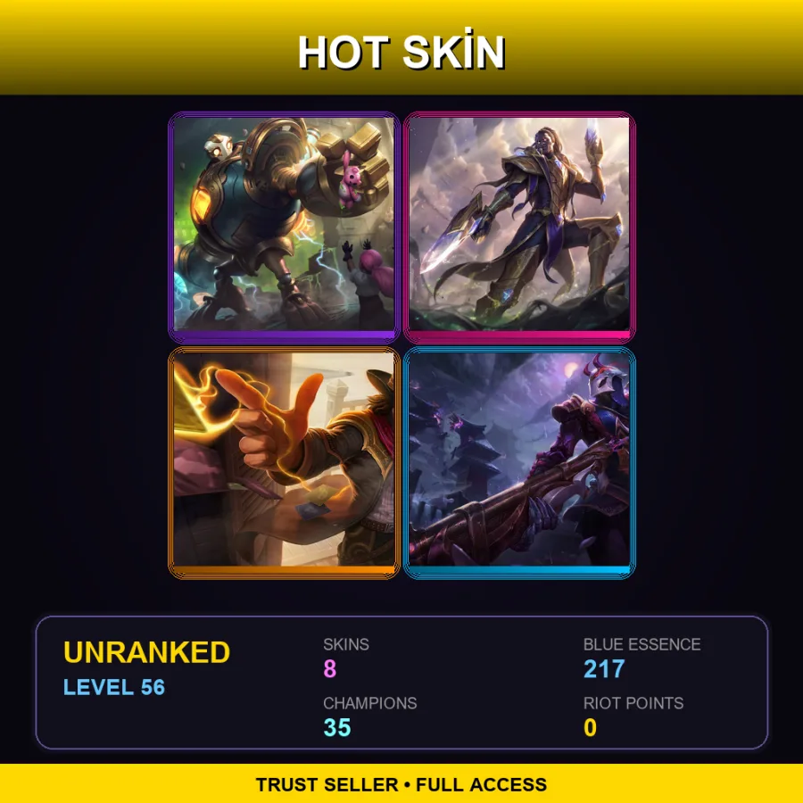 LAN | Lv56 | Unranked | 8 Skin | 35 Champ